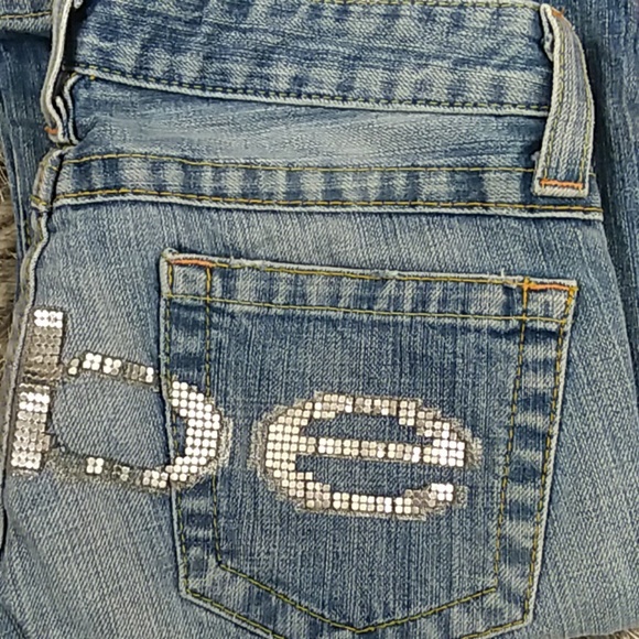 bebe Denim - Vintage BEBE logo KAYLA Chainmail flare jeans USA